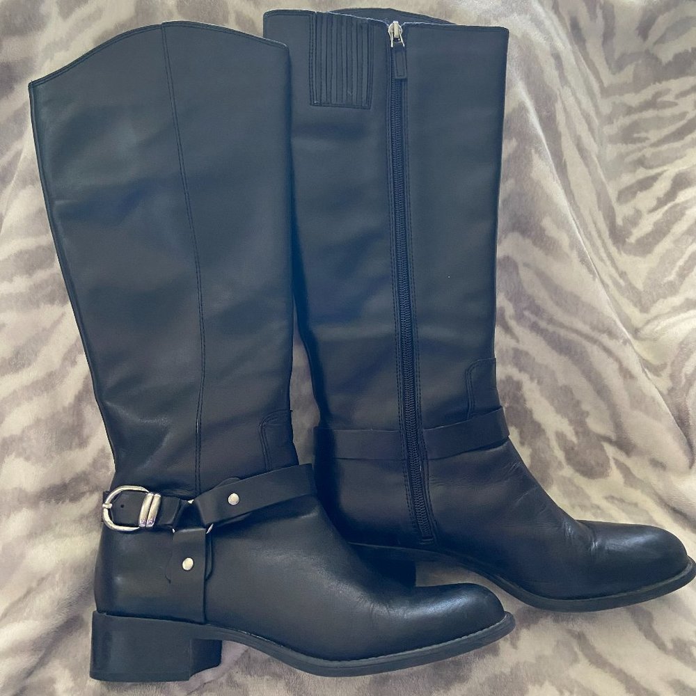 Franco Sarto black leather boot sz 8